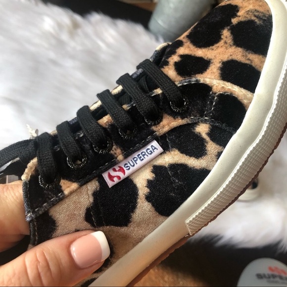Velvet Leopard Superga 2750 Sneakers NIB / Cheetah - Picture 2 of 7